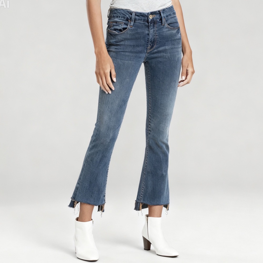 Frame Le Crop Mini Boot Stagger Hem‎ Jeans in Fenwick Size 26